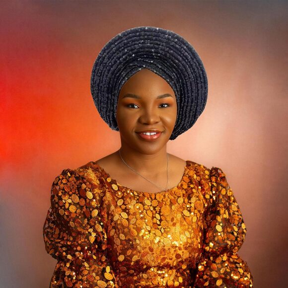 3221 African Headscarf Auto Gele Headties Party Headdress Sequins Shiny main image 6